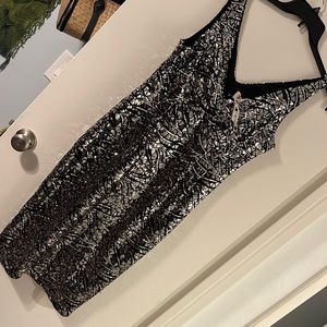 New sequence midi dress Tatyana size 2xl sequence silver and black
